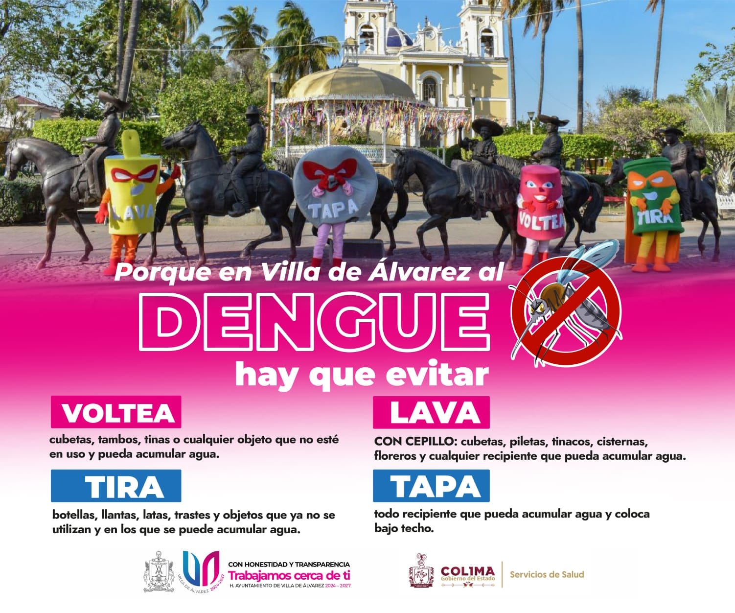 Prevención de dengue en Villa de Álvarez.